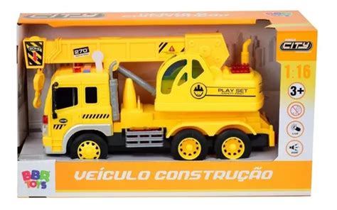 Caminhão Guindaste Realista Som Luzes Fricção Bbr Toys Parcelamento