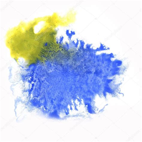 Paint watercolour blue yellow splatter watercolors spot blotch i ...