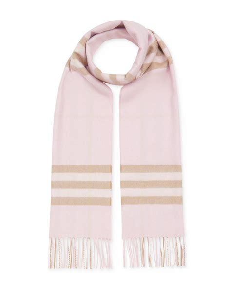 Burberry Classic Check Cashmere Scarf In Pink Lyst