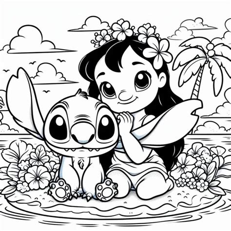 Lilo Og Stitch Fargelegging Unik Utskrivbare Pdf