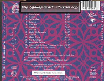 Yulduz Usmanova Binafscha Cd Collezione Pop Persian Music