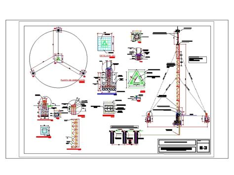 Pararrayo De 15 Metres I Antena Tipus Pdc A AutoCAD Llibreria CAD