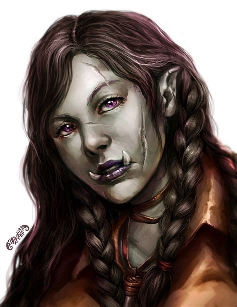 Half Orc Female Character Portraits Portrait Female Orc