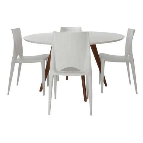 Conjunto Mesa Square Redonda Branco Fosco Cm Cadeiras Zo