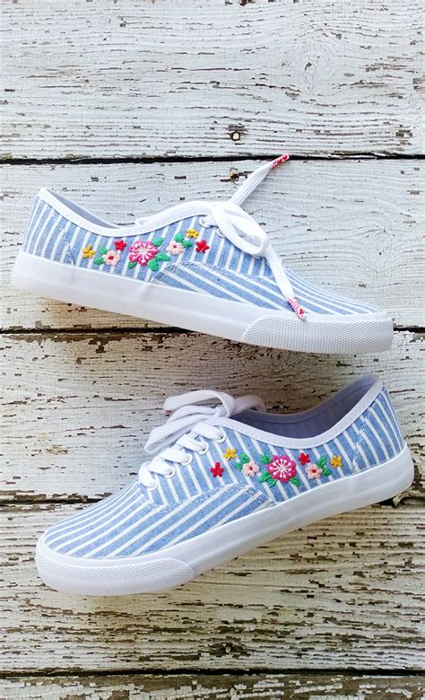 DIY Floral Embroidered Shoes