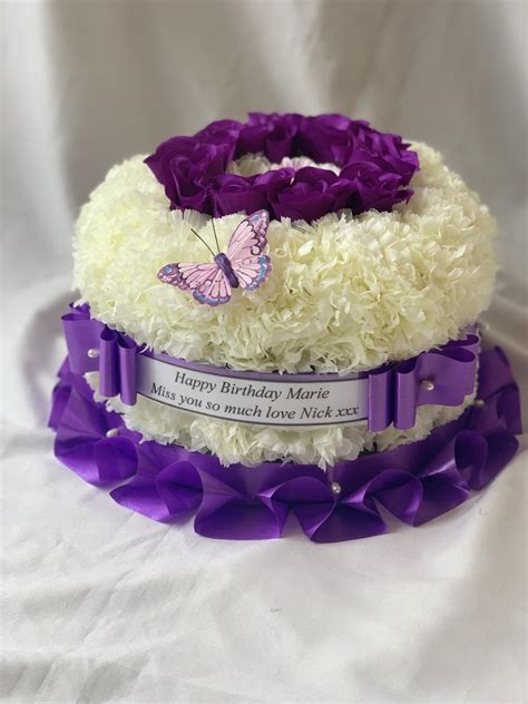 Birthday Cake Memorial Flowers Silky Bouquets