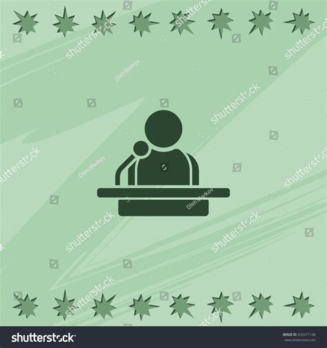 Speaker Icon Orator Speaking Tribune Illustration Stock Vector Royalty