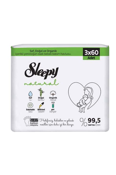 Sleepy Natural Yenidoğan 60 Yaprak 3 lü Paket Islak Mendil Fiyatı