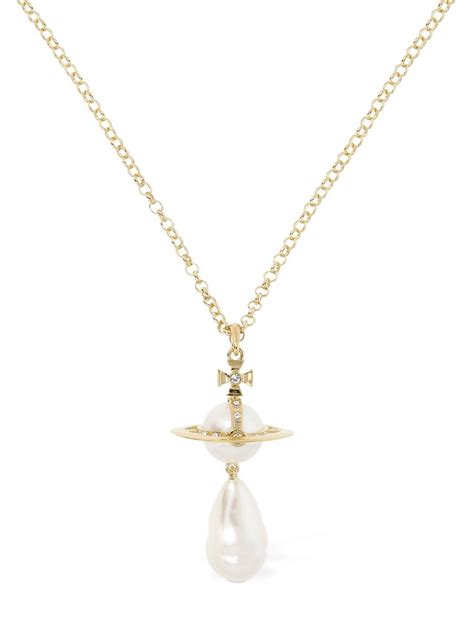 Vivienne Westwood Giant Faux Pearl Drop Pendant Necklace In Metallic Lyst