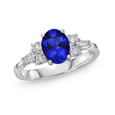 Tanzanite Oval Balmoral Engagement Ring