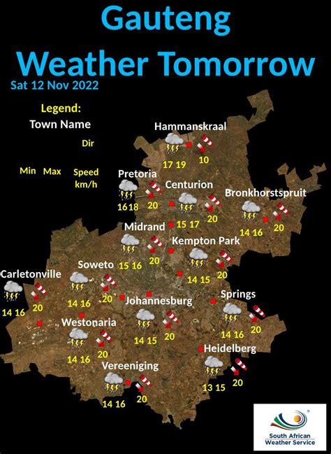 Sa Weather Service On Twitter Gauteng Tomorrow S Weather Overview