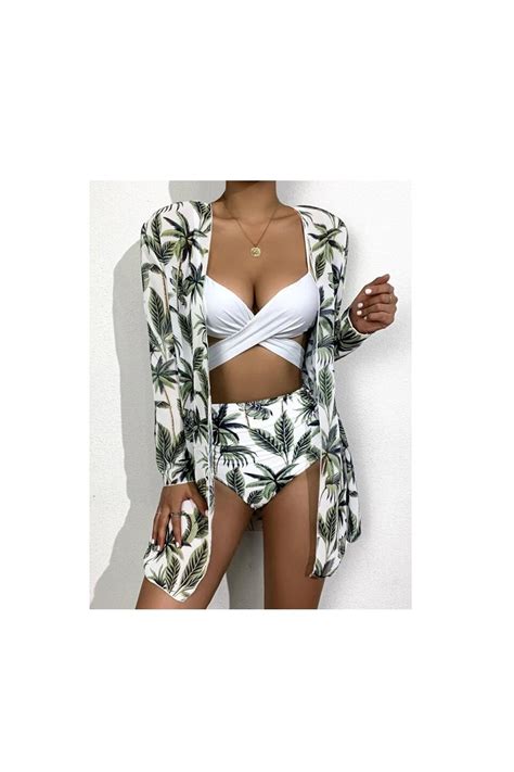 Hepsiofis Y Ksek Bel Bohemia Mayo Set I Ek Bask Bikini Mayo Beachwear