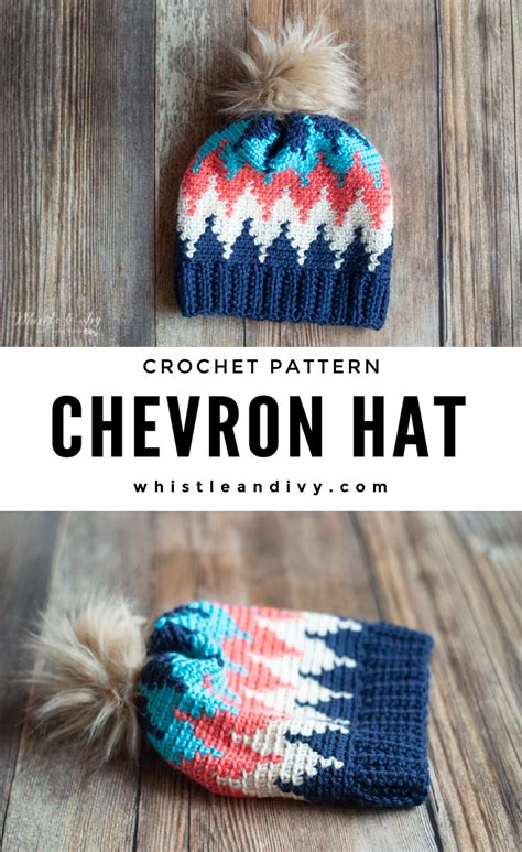 Crochet Chevron Hat Crochet Pattern Whistle And Ivy