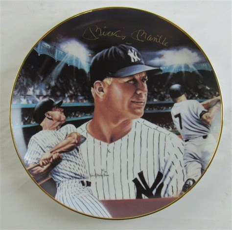 Mickey Mantle Signed Yankees Le Mickey At Night Porcelain Plate