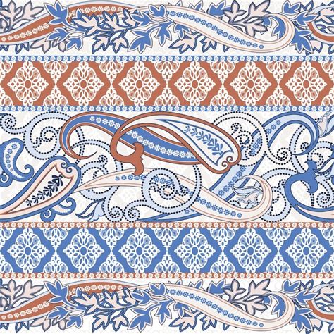 Fondo De Paisley Con Adornos Orientales Sin Costuras Vector Premium