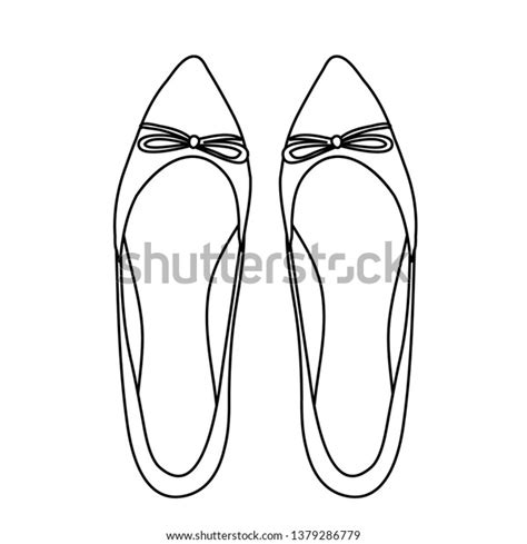 Isolated Top View Female Shoes Sketch Stock Vector (Royalty Free ...