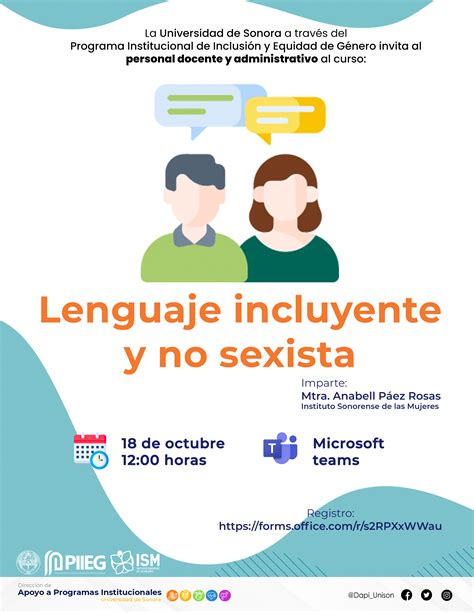 Lenguaje Incluyente Y No Sexista Dirección De Apoyo A Programas