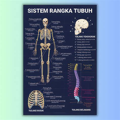 Poster Rangka Tubuh Manusia Edukasi Sekolah Pendidikan Anak Tk Paud Sd