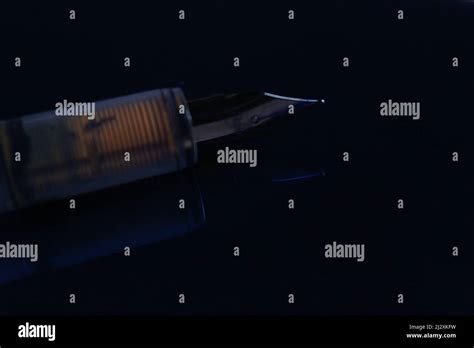 Dark Blue Ink Pen With Transparent Body Stock Photo Alamy