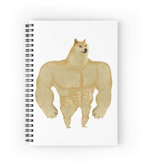 Swole doge and cheems. Father's Day gift idea. Strong dog vs weak dog meme. Spiral Notebook by ...