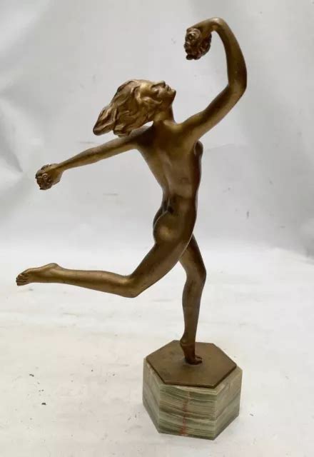 Antique S Art Deco Bronze Nude Lady Josef Lorenzl Signed