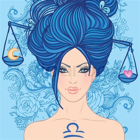 Illustration Of Libra Zodiac Sign As A Beautiful Girl Vector