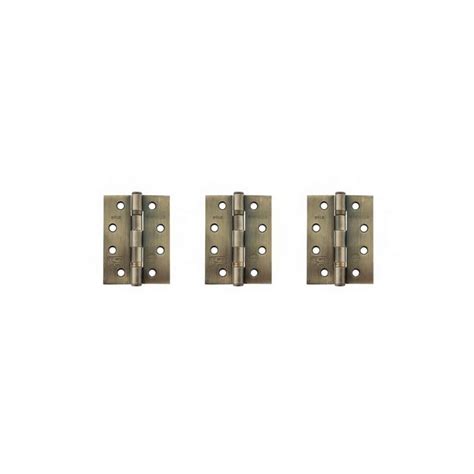 Atlantic Ball Bearing Hinges Grade 11 Fire Rated 4 X 3 X 25mm Set Of 3 Antique Brass