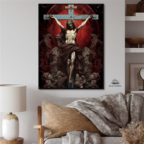 Jesus Crucified on the Cross Renaissance Painting Jesus Being - Etsy