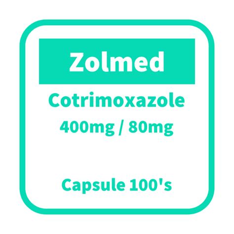 ZOLMED Cotrimoxazole 400mg / 80mg Capsule 100's price in the ...
