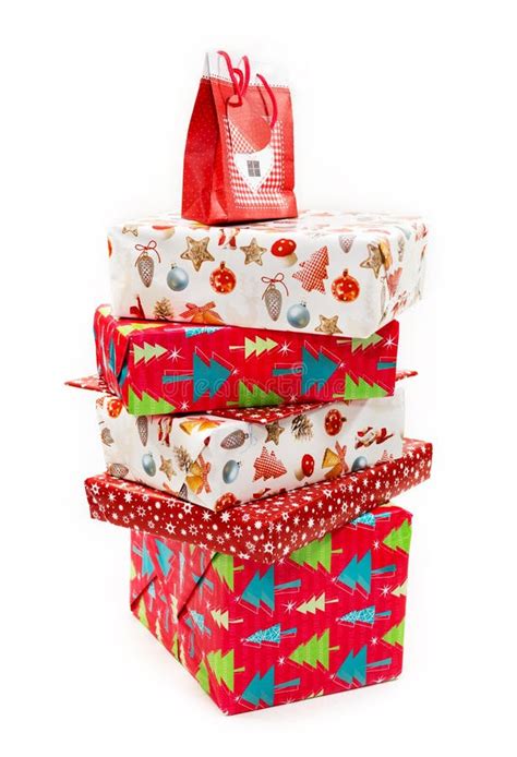 Stack Of Christmas Presents Boxes Stock Image Image 41850387