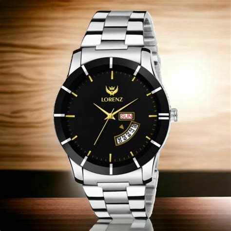 Buy Lorenz Day Date Stainless Steel Black Dial Men S Analog Watch MK