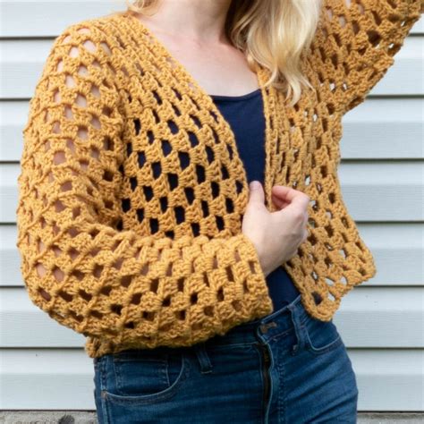 The Granny T Cardigan Free Crochet Sweater Pattern Amelia Makes