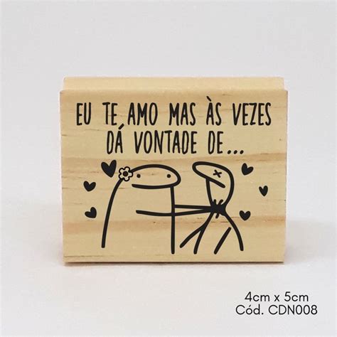 Carimbo Namorados flork eu te amo mas às vezes dá vontade de