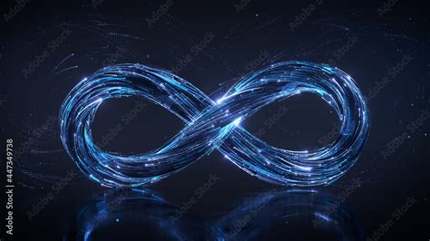 Blue infinity symbol 3D rendering illustration Stock Illustration | Adobe Stock