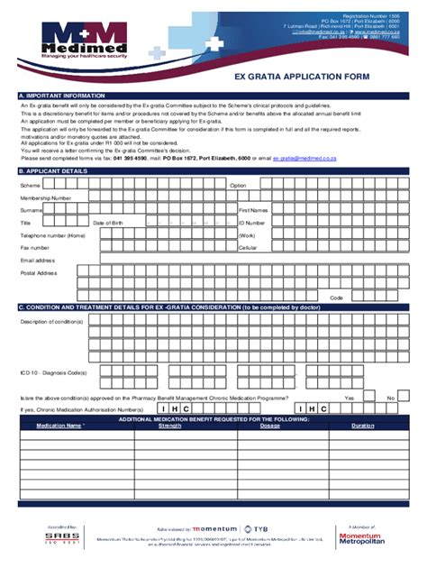 Fillable Online Ex Gratia Application Form Fax Email Print Pdffiller