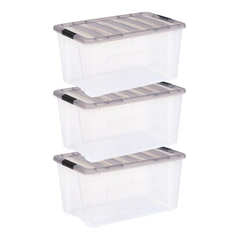 Iris Usa Extra Large 72 Qt Locking Clear Plastic Storage Bins