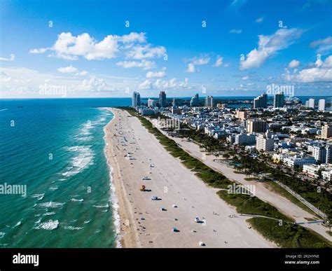 Aerial View Of Miami Beach Florida Usa Stock Photo Alamy