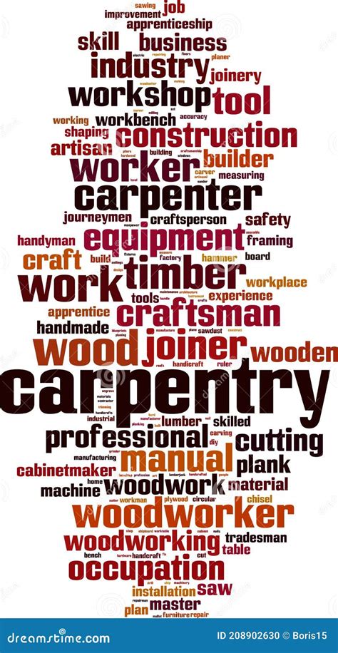 Carpentry Word Cloud Stock Vector Illustration Of Tradesman 208902630