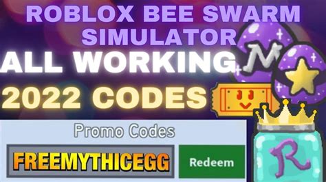 All Working Codes In Bee Swarm Simulator Free Mythic Egg Free