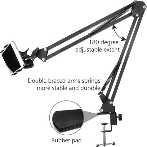 Chromlives Phone Overhead Video Stand Articulating Arm Phone Mount