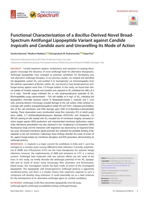 Pdf Functional Characterization Of A Bacillus Derived Novel Broad