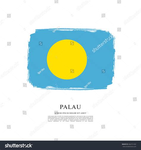 Flag Palau Brush Stroke Background Stock Vector Royalty Free