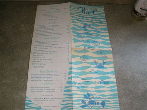 Vintage Menu Hogate S Fine Seafood Restaurant Ocean City Nj 3925814557