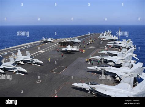 View of the aircraft carrier USS Dwight D. Eisenhower in the Eastern Mediterranean Sea, 1 July ...