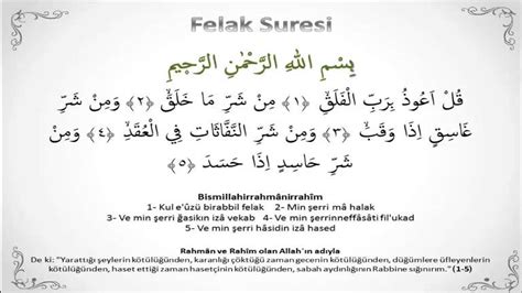 Felak Suresi ve Faziletleri