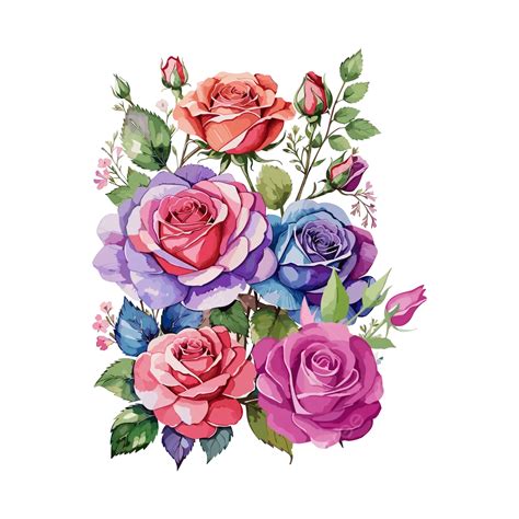 Watercolor Flowers Set Vector Design Flowers Set Vector Design