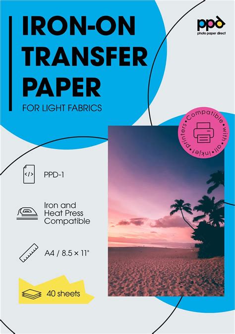 Ppd A X Papiers Transfert Tee Shirt Textiles Blancs Ou Clairs Fond