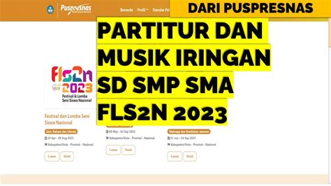 PARTITUR DAN MUSIK IRINGAN MENYANYI TUNGGAL FLS2N 2023 YouTube