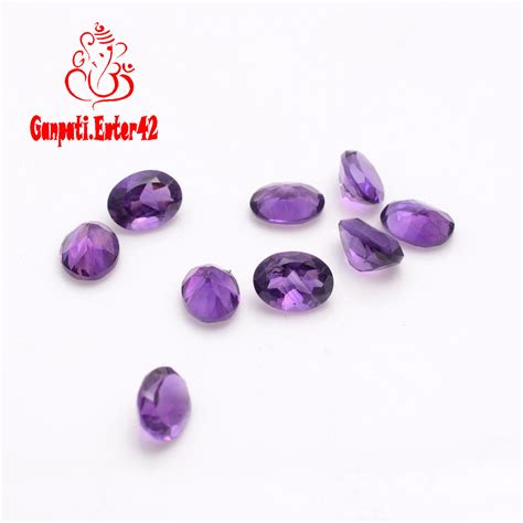 Natural Amethyst Faceted Oval Cut X Mm Pcs Lot Calibrated Loose