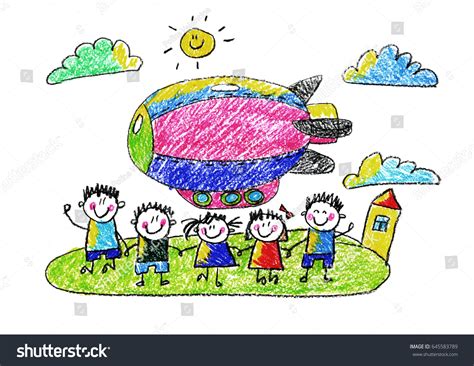 Kids Drawing Kindergarten School Happy Children Stock Illustration 645583789 | Shutterstock